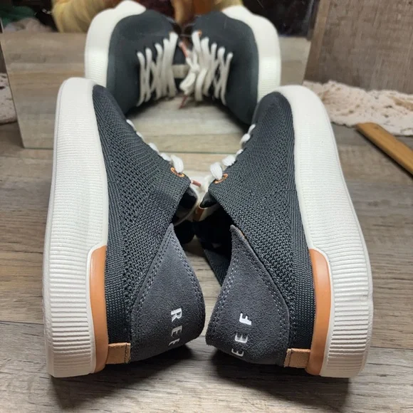 Reef Neptune 3 Women US Sz9grey gray Knit Collapsible Heel Casual Sneakers EUC - Picture 9 of 9